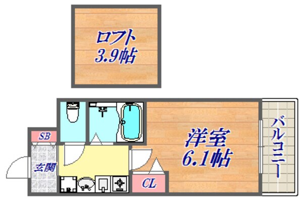 エステムコート神戸県庁前3フィエルテの物件間取画像